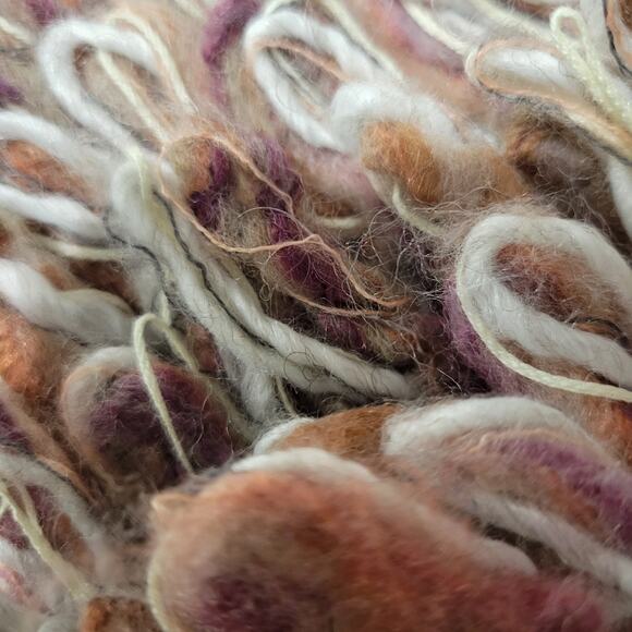 Hand Knit by Dollie Vest Tan Loop Yarn Alpaca Chunky Shaggy Wearable Art Large - Picture 9 of 15